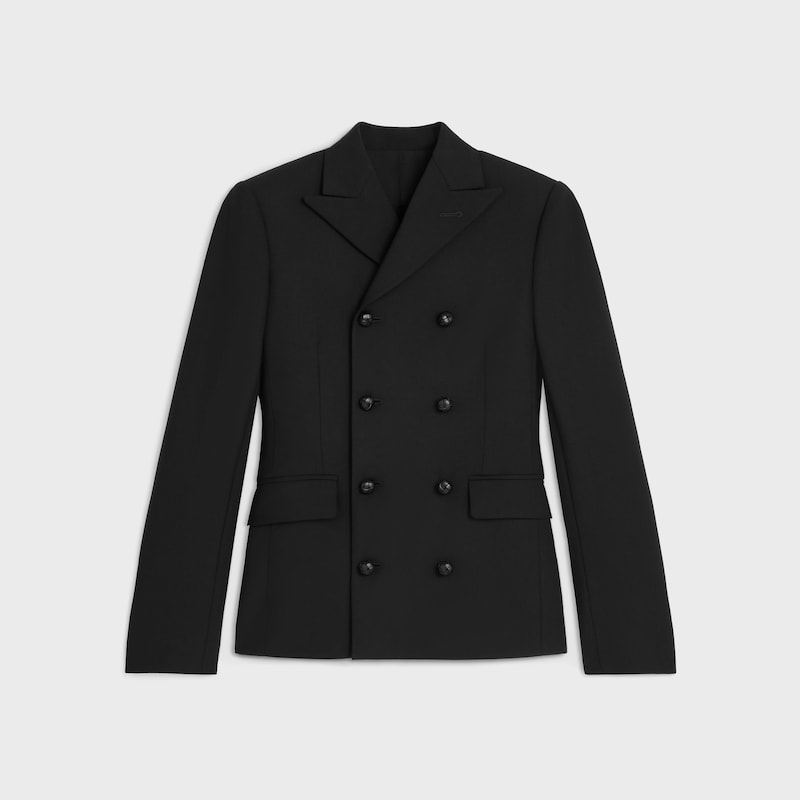 cavaliere jacket IN stretch wool gabardine - BLACK -  - 1 | CELINE