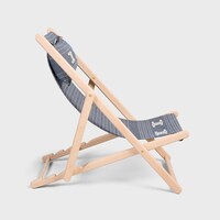DECK CHAIR IN WOOD AND JACQUARD TEXTILE - BLUE / BEIGE - HOME - 2 | CELINE